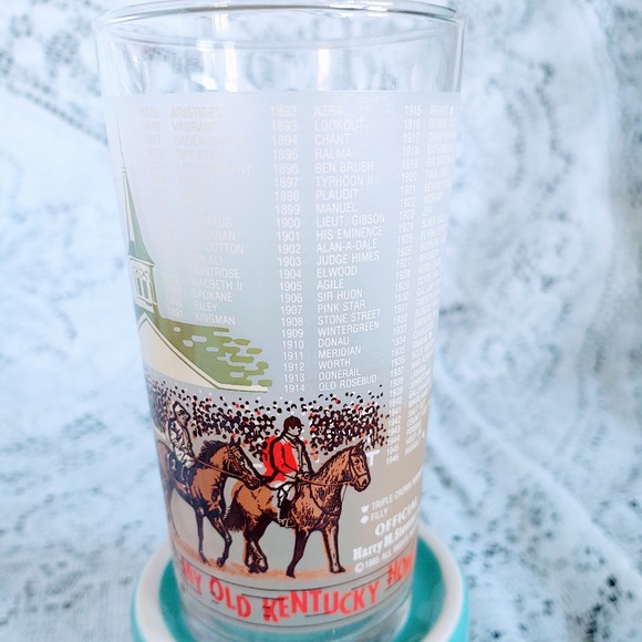 * 1985 KENTUCKY DERBY GLASS 111TH DERBY OFFICIAL HARRY M STEVENS 3/$20 BUNDLE - Picture 2 of 10